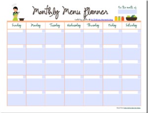 Planning meals ahead of time!